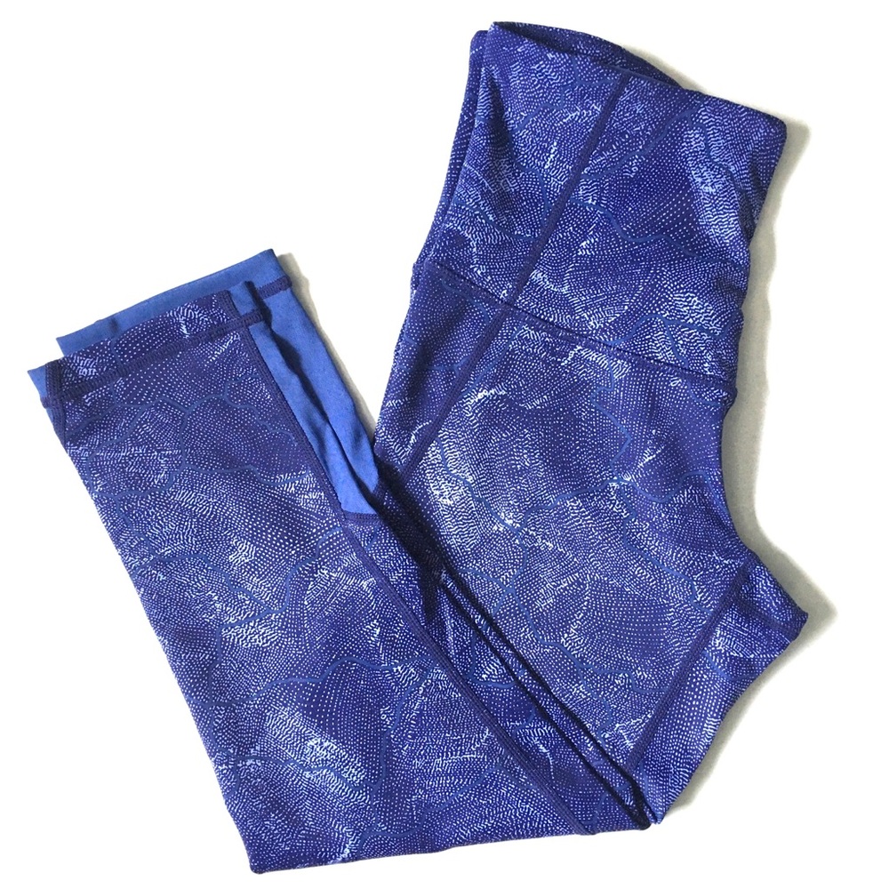 Zella Purple Abstract Cropped Yoga Workout Leggings